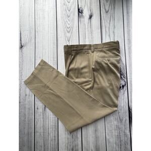 Tommy Bahama 36x32 Men's 100% Silk Dress Pants Beige Tan Pleated Trousers